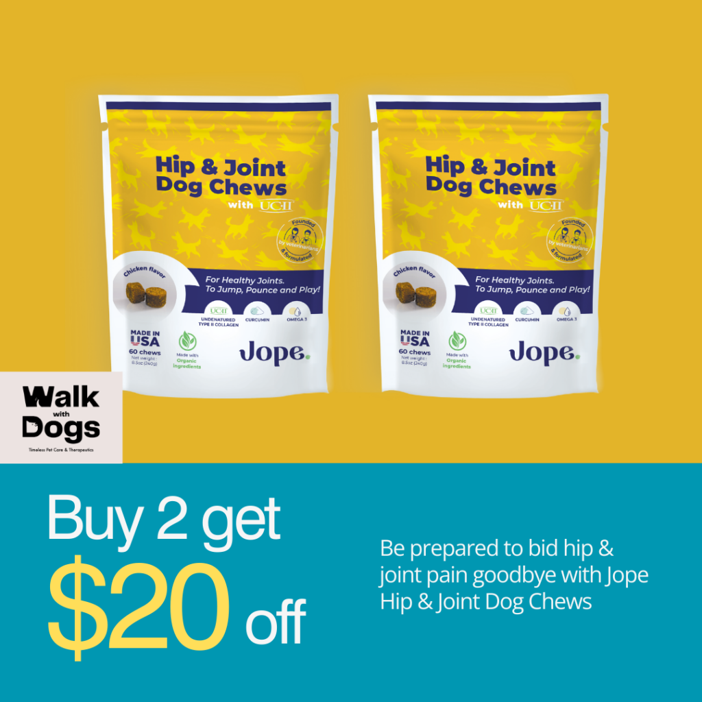 $20 off 2 packet of JOPE Hip & Joint chews purchased